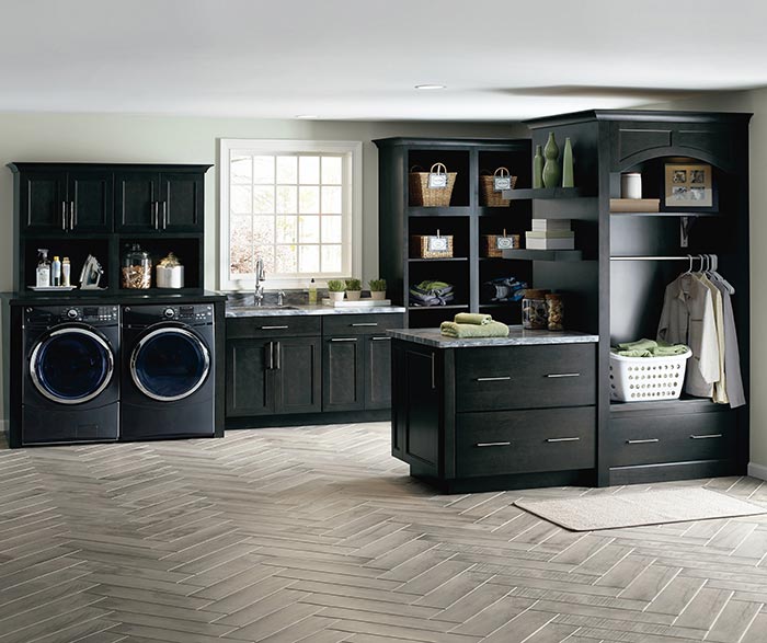 Dark Gray Room Divider Cabinets - Diamond Cabinetry